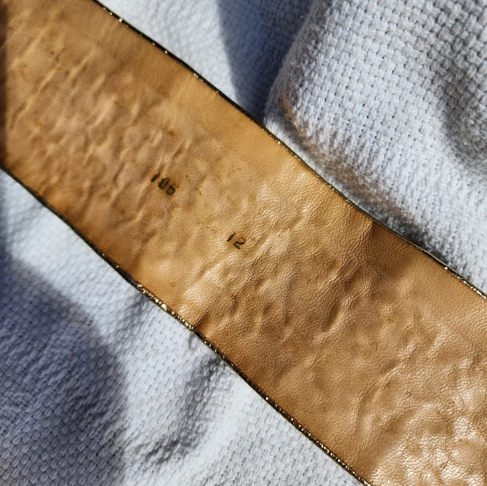Vintage Gold Lamé‎ Appliqué Belt S - Picture 9 of 10